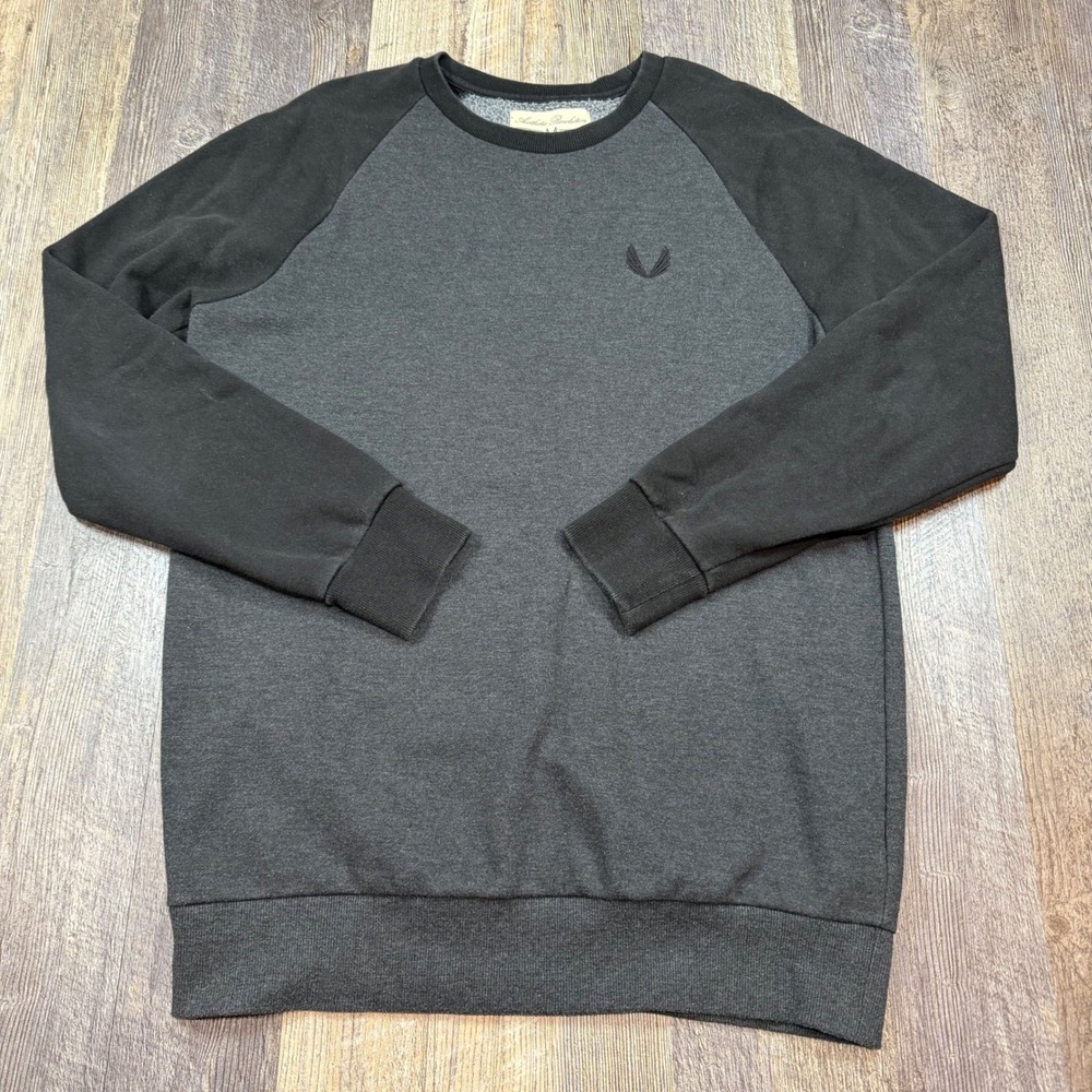 Aesthetic Revolution Mens Raglan Sweatshirt Charcoal Grey Black‎ Size L Gym Wear